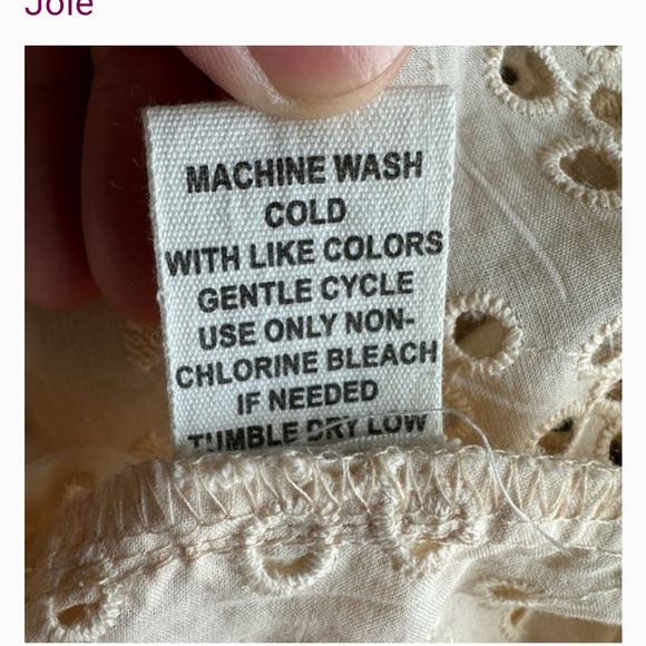 JOIE NWT med cream colored eyelet embroidered top. - Picture 11 of 14